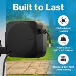 아쿠아 리트랙터블 가든 호스 릴, 80피트 x 5/8인치 리트랙터블 워터 호스 릴, 월 마운트 자동 되감기, 180 회전, 튼튼한 자외선 차단 케이스... 