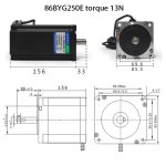 86 하이 토크 스텝퍼 모터 13N 2 상 4 와이어 86BYG25 0E 타각기 드릴링 머신 156mm : 서원글로벌스