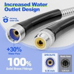 SPECILITE 리트랙터블 가든 호스 릴 65피트 1/2인치, 304 스테인리스 스틸 수도관, 수명 3배, 누수 방지, 자외선 및 동결 방지, 자동 되감기 및... 