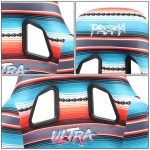 버킷 레이싱 시트, 하단 마운트 브래킷, 22인치 W X 34인치 H 16인치 D, 레드 화이트 블루 블랙 핑크 세라페 프린트, FRP-303 : 똑똑하게 쇼핑몰