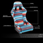 버킷 레이싱 시트, 하단 마운트 브래킷, 22인치 W X 34인치 H 16인치 D, 레드 화이트 블루 블랙 핑크 세라페 프린트, FRP-303 : 똑똑하게 쇼핑몰