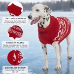 뷰티주 중형 대형견 남자아이를 위한 강아지 크리스마스 스웨터, 두꺼운 따뜻한 겨울 터틀넥 풀오버 케이블 니트 빅독 스웨터 핏불 래브라도 골든... 