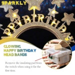 아체로나 라이트 업 스타즈 헤드밴드 LED 골드 생일 헤어밴드 빛나는 축하 크라운 글리터 헤어 액세서리 여성용 Gold 1 Count (Pack of 1)... 