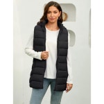 봄, 가을, 겨울용 후드 경량 패커블 민소매 조끼 여성용 롱 패딩 016-white Large : 유니버스마켓몰