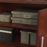 오피스웍스 바이 사우더 어펌 36인치 도어 수납장, L 35.43인치 X W 23.47인치 X H 29.29인치, 클래식 체리 마감 상태 Classic Cherry... 