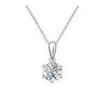 여성용 LUSHE 모이사나이트 목걸이 0.5-2CT 모이사나이트 펜던트 18K 골드 도금 스털링 실버 목걸이 원형 솔리테어 펜던트 925 스털링 실버... 