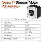 YEJMKJ 네마 17 1M 4와이어 5MM 82온스 CNC 2상 26NM 36 샤프트 고토크 머신용 프린터 로봇 0A 26MM 케이블 24MM 모터 바이폴라 인치... 