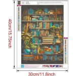 MjhRcll 다이아몬드 페인팅 키트, 책장 식물 풀 5D DIY 장식용 12x16인치 드릴 라운드 크리스탈 아트 선물 키트 n홈 위한 월 공예 키트... 