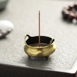 송 MOCUN 향로 제단 미니 심플 금속 세련된 불교 제단용 센코타테 실내 삼족섬심로(매칭라인향 미포함) : 온결담다