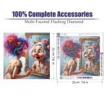 우슬레테오 5D 다이아몬드 페인팅 키트, 가족용 초보자용 14x14인치 풀 월 젬 드릴 도트 아트 키트 DIY 홈 장식용 라운드 G7727-US... 