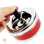 푸쉬 원형 스테인리스 재털이 다운 뚜껑 흡연실 당구장 냄새차단 : BEST SUN SHOP