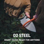 CJRB 툰드라 접이식 나이프, 3 78인치 D2 스틸 블레이드 G10 핸들 포켓 나이프 남성용 캠핑 하이킹, J1966 그린 Black : 상류몰.