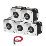 YEJMKJ 5팩 네마 30 DIY 5MM 고토크 4와이어 24MM 스테퍼 로봇 2상 1M 모터 인치 기계용 샤프트 17 29NM 프린터 41 3D 4A 42 바이폴라... 
