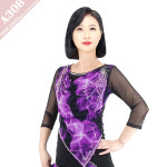 꽃나염 여성 라인 라틴 모던 댄스복 상의 A308 : 스탭랄라