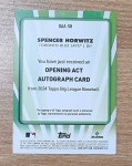 호위츠 루키 오토 친필사인카드 Spencer Horwitz 2024 Topps Big League Opening Act Auto RC OAA-SH MLB 야구카드 : 마니아 인더스트리