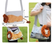 G1704 고양이 강아지 이동가방 귀여운 사자모양 얼굴 선물 소형견 산책냥 : 쿠마네상점