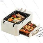 인치3-in-1 전기 바베큐 그릴 - 자동 꼬치 가정용 파티 주방용 무연 실내 케밥 오븐인치 : 원스탑마켓21