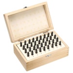 하핑턴 36pcs 40Cr 합금 스틸 스탬프 1/8 세트 0-8 리버스 가죽용) 펀치 공구 심볼 번호 (플라스틱 (3mm) A-Z & 문자 / 프레스 우드 : 몽글몽글... 