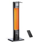 에어트릴 42인치 파티오 히터, 1500W 실외 9가지 열 레벨 및 9시간 타이머, 1초 순간 : 사과픽스