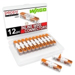 와이어 인라인 WAGO 12pc 케이스 컴팩트 레버 221 2401 스플라이싱 커넥터 너트 Pack of 12 : maaq8