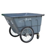 구루마 카트 청소차 바퀴 수레 분리수거 수거함 이동식 쓰레기 작업장 폐기물 그린 400L (커버x) : 에잇오