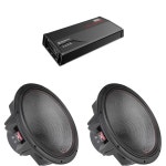 MTX 7515-44 15인치 750와트 RMS 듀얼 4 자동차 오디오 서브우퍼 (2) 및 JH15001 잭해머 시리즈 1650W x 1 @ 1-Ohm 클래스 D 모노 블록... 