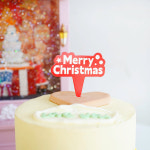 크리스마스 토퍼 레드 레터링 페이퍼 케이크토퍼 장식 (1개입) : 케이파티