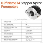 YEJMKJ 원형 네마 4A 스테퍼 CNC 8NCM 리드 11 36 모터 2상 로봇 샤프트 DIY 20MM 5MM 17 33온스 15MM 프린터 3D 14 5M 36MM 인치... 