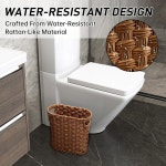 손잡이가 내장된 브라운 위커 쓰레기통 - 가정 및 사무실용 다기능 미니 고급 장인 정신을 갖춘 컴팩트한 디자인과 내구성 있는 건축물 Beige... 