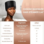 eAj 딥 컨디셔닝용 히트 캡, 천연 모발용 헤어 스티머 캡, 가정용 패턴용 전기 히트 헤어 스파 캡(솔리드 블랙) Floral Print : 에이제이모리