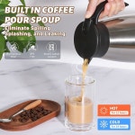 eAj 뜨거운 커피와 차를 12시간 동안, 24시간 동안 차갑게 유지할 수 있는 단열 스테인리스 스틸 커피 카라페 34온스 보온 카라페, 1L... 