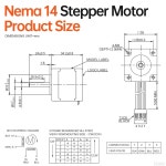 YEJMKJ 네마 14 DIY 인치 35 로봇 35MM 샤프트 5MM 32온스 CNC 28 2상 2A 20NCM 기계용 케이블 고토크 24MM 프린터 바이폴라 스테퍼 1M... 