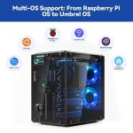 라즈베리 파이 5 NAS RAID 0/1 Hailo-8L AI 가속기 PWM 타워 쿨러 듀얼 RGB 팬용 Pironman 5-MAX 듀얼 NVMe M.2 SSD PCIe PC 케이... 