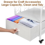 3단 이동식 열 프레스 테이블, 비닐 롤 홀더가 있는 접이식 전달 기계 스탠드, DIY 승화 티셔츠 모자 캡 전사 프린터를 위한 충전 스테이션이 롤링... 