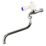 국산 원스톱 목돌림 수도꼭지 청색 15A 냉수용 긴주둥이 가랑 긴목 국산 세면대 세면기 : 시에스메탈 수도 배관 자재