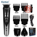 Kemei KM-1506 3 in 1 전기 머리 USB 면도기 코 트리머 : 명촌산업