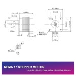 SIMAX3D 네마 17 5A 3D CNC 압출기용 케이블 프린터 1미터 42X40 39 스테퍼 3인치 1개 2상 4선 8도 모터 42-23 Black 1 : 영시몰B