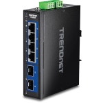 트렌디넷 6포트 경화형 산업용 멀티 기가그 DIN 레일 스위치 TI G5062 2.5G 포트 4개 10G SFP 2개 스위칭 용량 60Gbs 수명 보호 : 별둘레