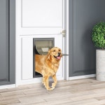 자가 닫힘 단열 플랩이 있는 XL 도그 도어, 최대 230LBS 반려동물용 헤비 듀티 알루미늄 XXL 도그 도어, 내부 및 외부 도어, X-대 : 블리츠허브008