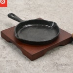 RN 신원형후라이 주물팬+목판세트 식당용품 스테이크무쇠팬 주물구이판 : 리니생활마켓