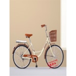 클래식자전거 출퇴근 여성 산책 단일속도 생활 NOMAD 레트로 통근 아 마 6단 블루 24인치 1 프로 스타일 랜덤 : 픽업트렁크