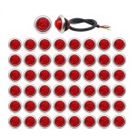 MADCATZ 1.9cm(3/4인치) 3 LED 미니 라운드 사이드 마커 라이트 커버... 트럭 RV 12V DC 스톱 브레이크 테일 2단계 레드 50개 : 오픈리프몰