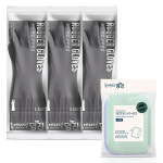 [세트상품] 명진 손이편한 그레이 고무장갑 3켤레+양면 망사 수세미 4매입 세트 : 홈에디션명진