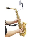 BEIRLLA 알토 색소폰 라이어 폰 홀더, 조절 가능한 음악 스탠드 마운트, 블랙, 3.54인치 맥스 오프닝, 보관 가방과 호환되는 마칭 밴드... 