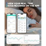 헬스트리 O2링 펄스 산소 측정기 블루투스 모니터 무료 APP 보고서를 통해 SpO2 및 PR의 충전식 연속 녹화 가능 : 데픽