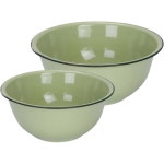 칼라론 2Pcs 빈티지 에나멜 반죽 8 27 4 스태커블 휴대용 만들기 대형 도구 14cm 그린 14cm 그린 볼 : 스튜디오 시티이에
