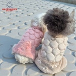 강아지아우터 나나패딩 원피스 애견패딩 강아지하네스겸용 : 행복한발자국