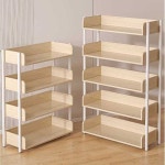 편의점 진열대 선반 과자매대 약국 진열대 스탠드 1. 2층 24x43 무늬목 색상 : 토끼네 이층집