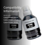 GI-20 GI20 잉크 리필 병 키트 캐논 PIXMA G6020 G7020 G5020 메가탱크 프린터용 병용 170mL 블랙 (블랙 3) : 바이-바잉