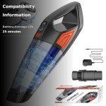 Jeshow 휴대용 진공 무선 자동차, 대용량 배터리로 충전 가능한 먼지 버스터 핸드 브이카움, 자동차, 가정, 반려동물 털을 위한 경량... 